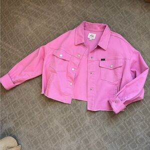 Wrangler Pink Cropped Denim Jacket